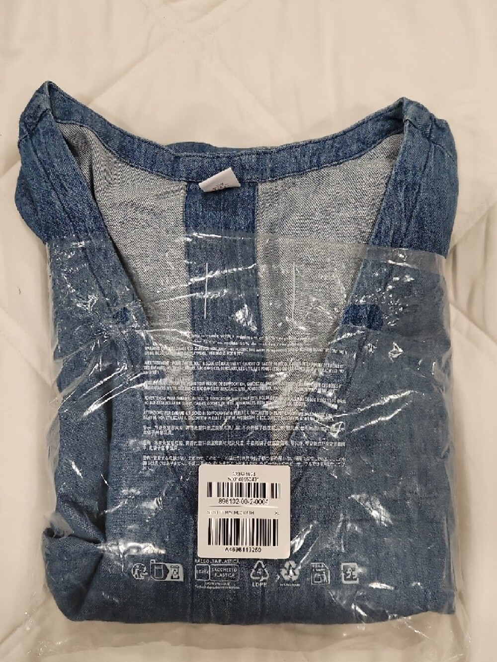 Old Navy Blue Denim V-Neck Midi Dress - Picture 4 of 4